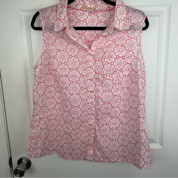 Anthropologie Pink Boden Floral Tank Top 14R - Picture 2 of 5